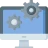 Computer screen representing health services and IT support