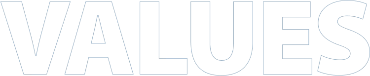 values text outline